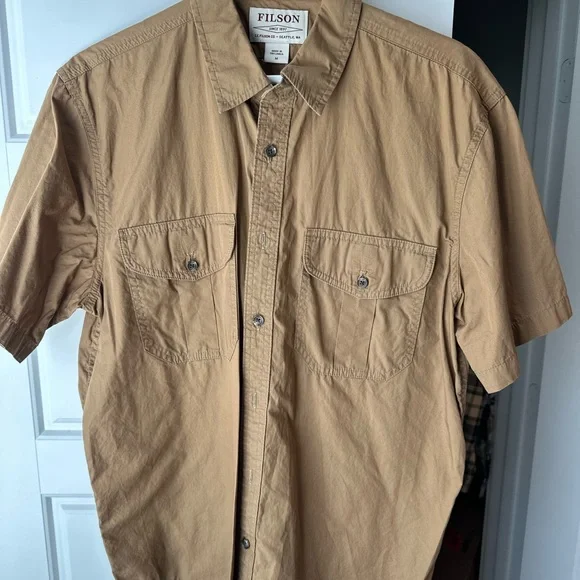 Filson Men's Casual Brown Button Down Shirt - Picture 1 of 3